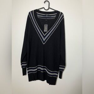 NEW!!! Rag &‎ Bone Dianna  V-neck sweater Sz XS Oversized Black Merino Wool $350